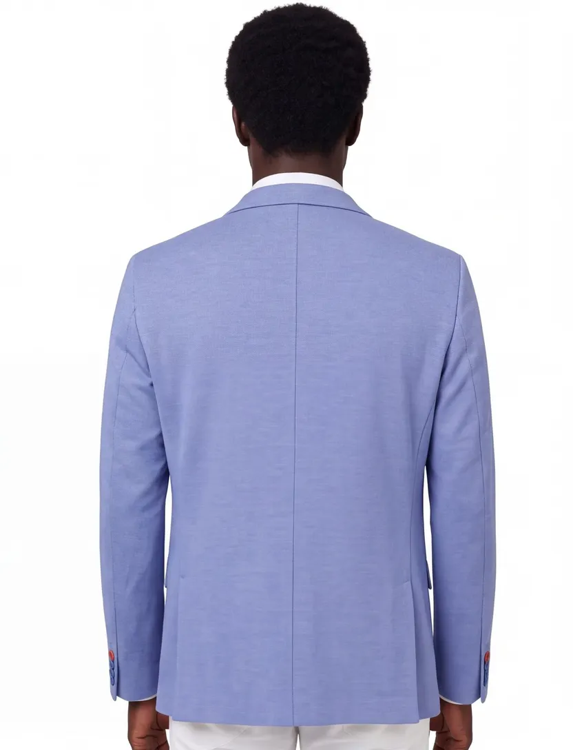 colbert A Fish Named Fred slim fit blauw pique