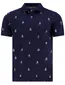 donkerblauw print polo A Fish Named Fred slim fit