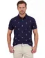 Poloshirt korte mouw A Fish Named Fred print donkerblauw zeilboten