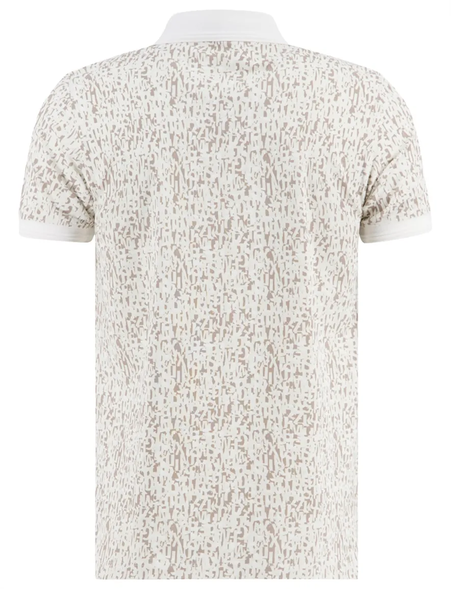 wit poloshirt A Fish Named fred geprint organisch katoen 3 knoops