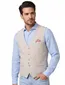 gilet A Fish Named Fred beige gestreept linnen normale fit