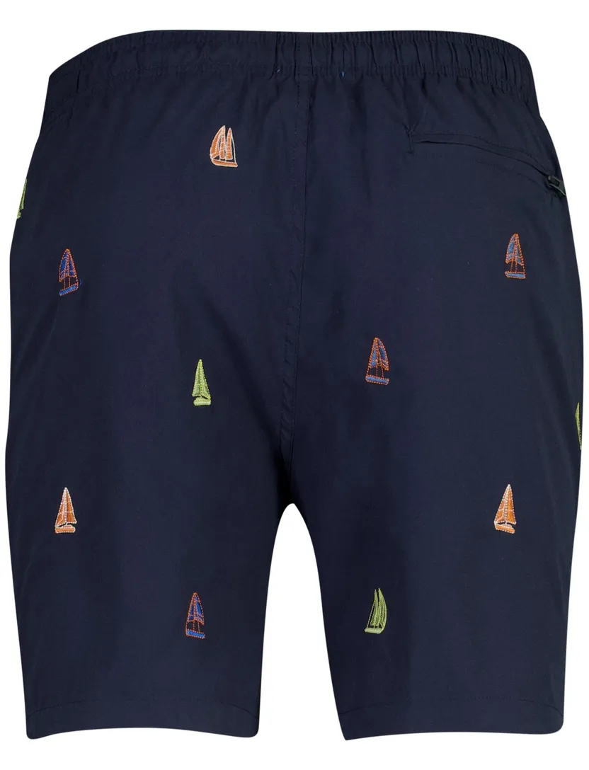 Donkerblauw zwembroek met zeilboten A Fish Named Fred