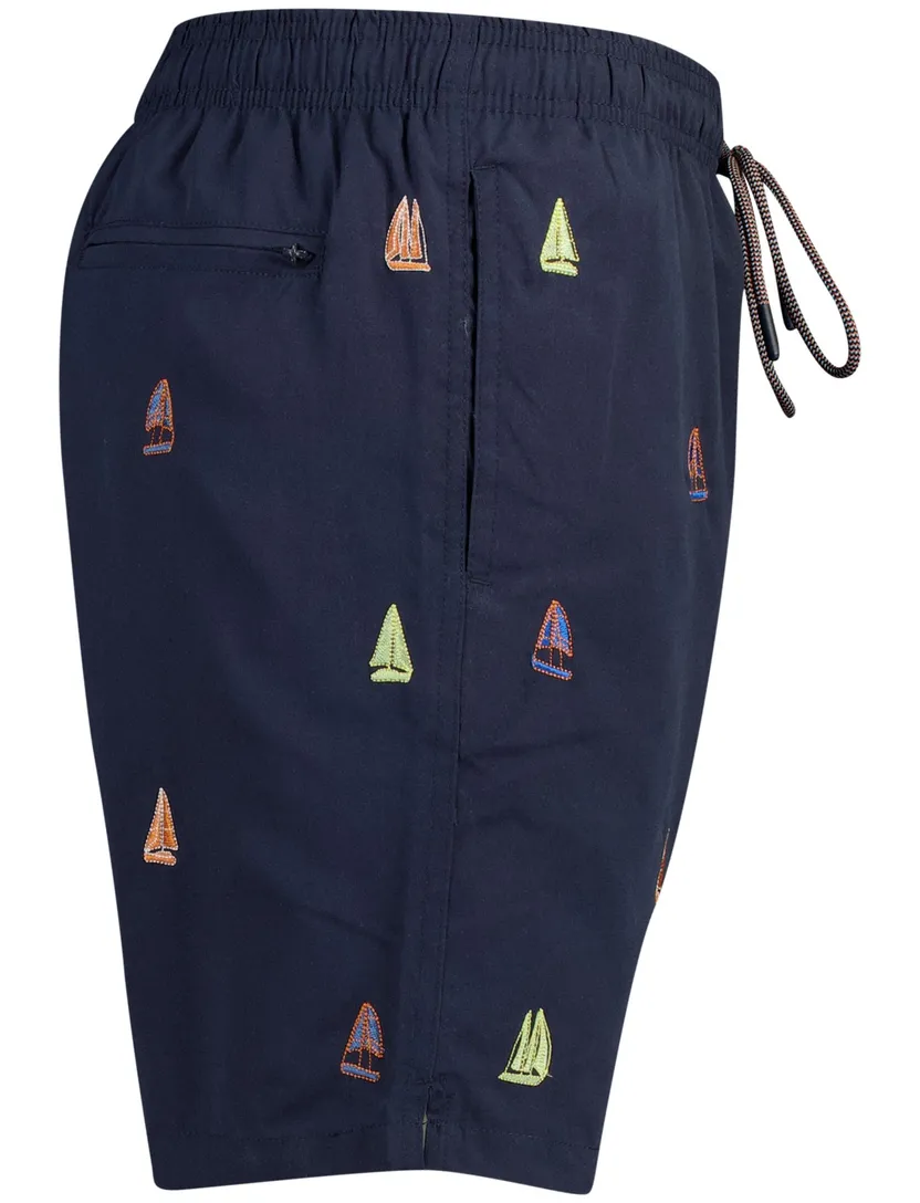 Donkerblauw zwembroek met zeilboten A Fish Named Fred