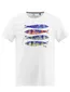 T-shirt ronde hals wit A Fish Named Fred met vis opdruk katoen