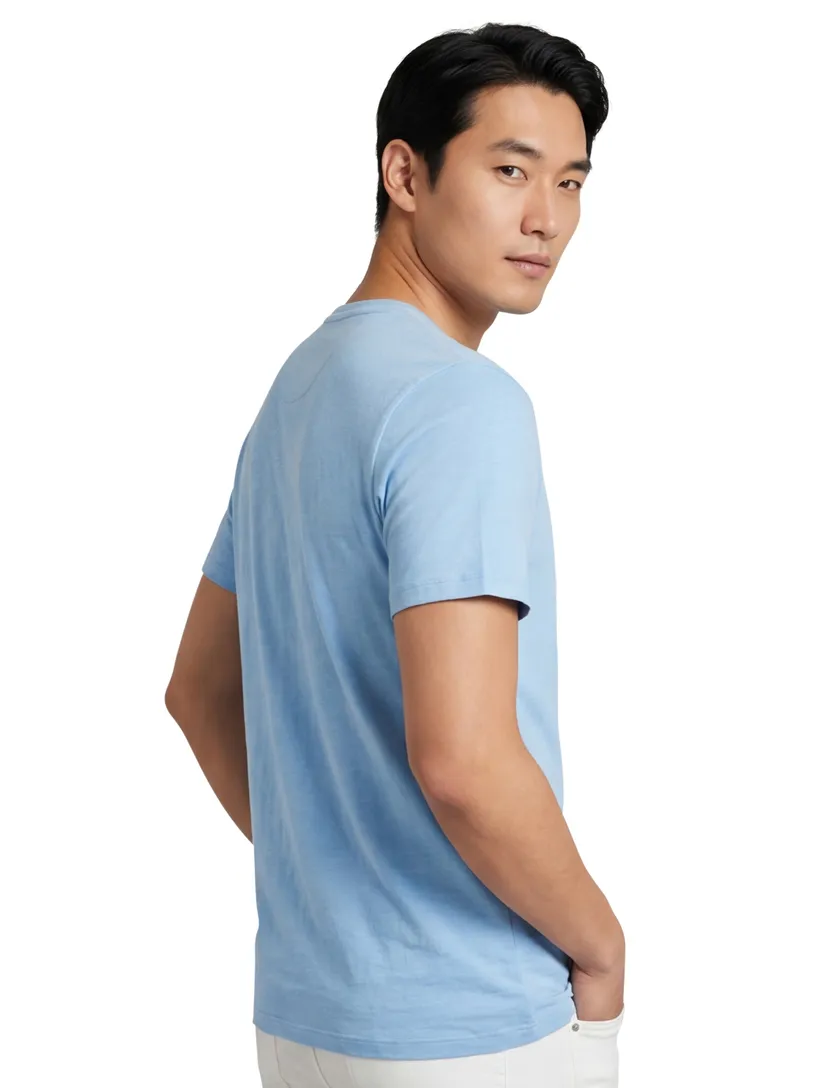T-shirt met opdruk A Fish Named Fred lichtblauw 100% katoen