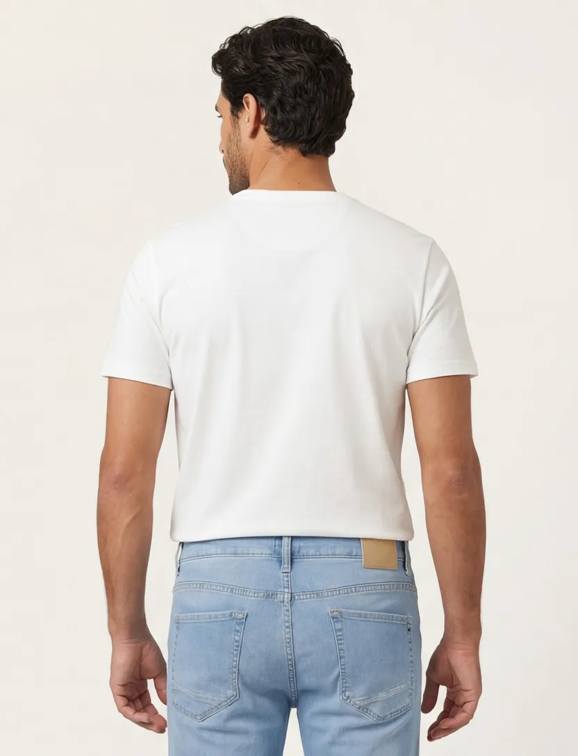 T-shirt wit met opdruk A Fish Named Fred katoen korte mouw