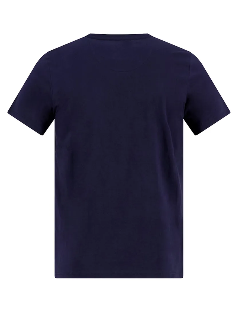 T-shirt korte mouwe A Fish Named Fred donkerblauw met opdruk katoen