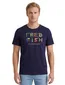 T-shirt korte mouwe A Fish Named Fred donkerblauw met opdruk katoen