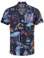 A Fish Named Fred overhemd korte mouw donkerblauw wide collar