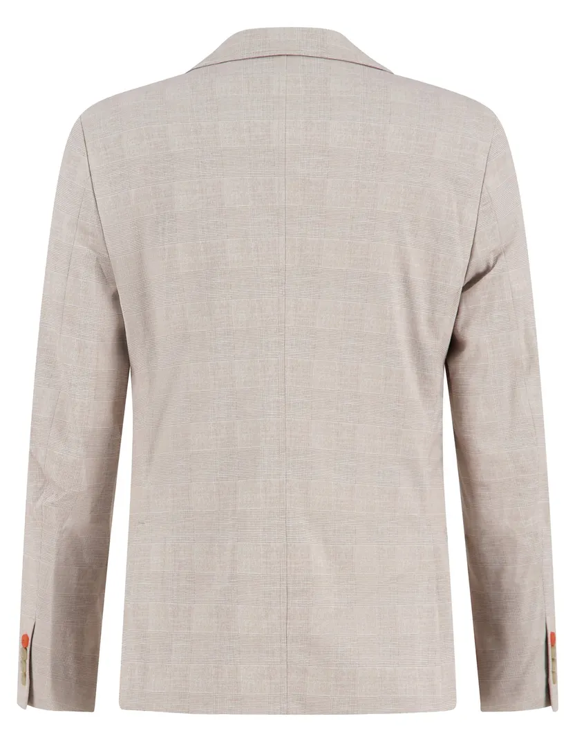 geruite colbert A Fish Named Fred beige met khaki knopen