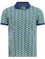 polo 3-knoops geprint A Fish Named Fred groen en blauw katoen