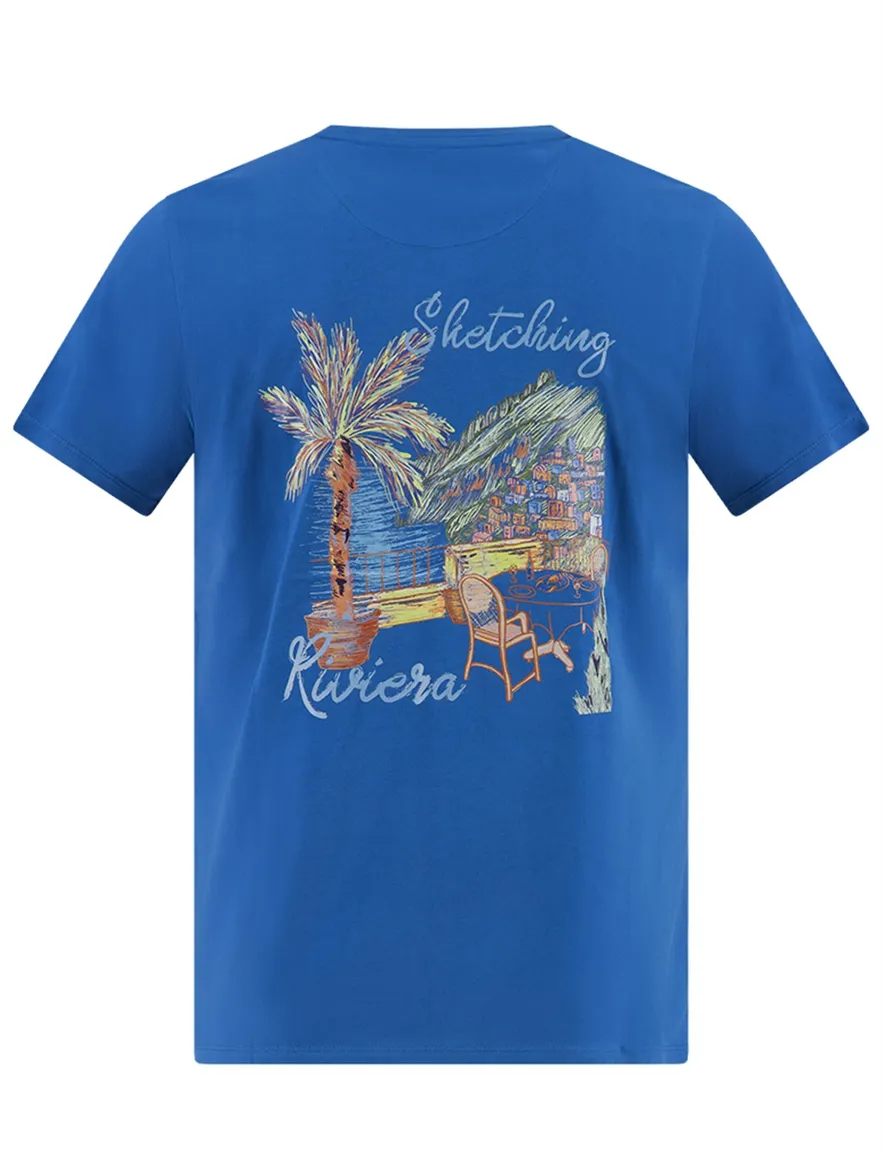 A Fish Named Fred T-shirt blauw met print