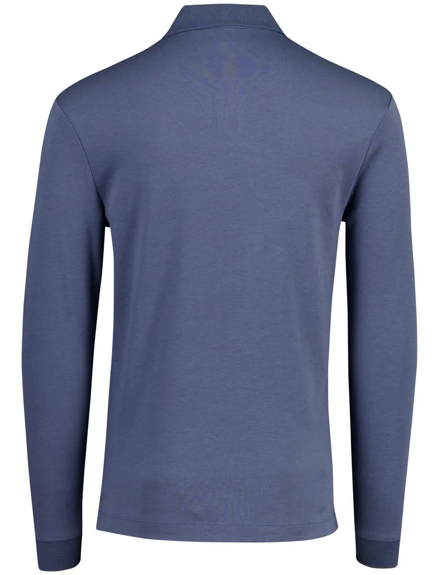 BOSS Black Pado 30 polo blauw lange mouw