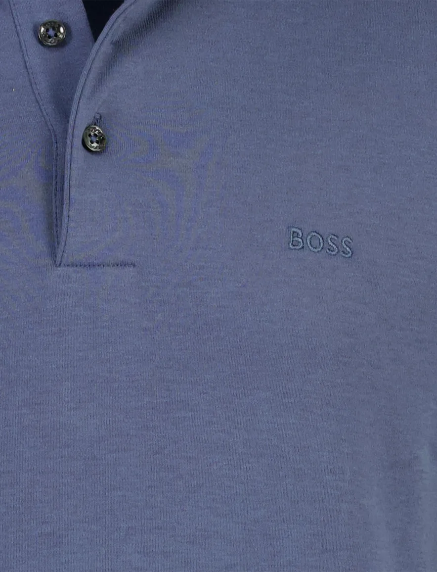 BOSS Black Pado 30 polo blauw lange mouw