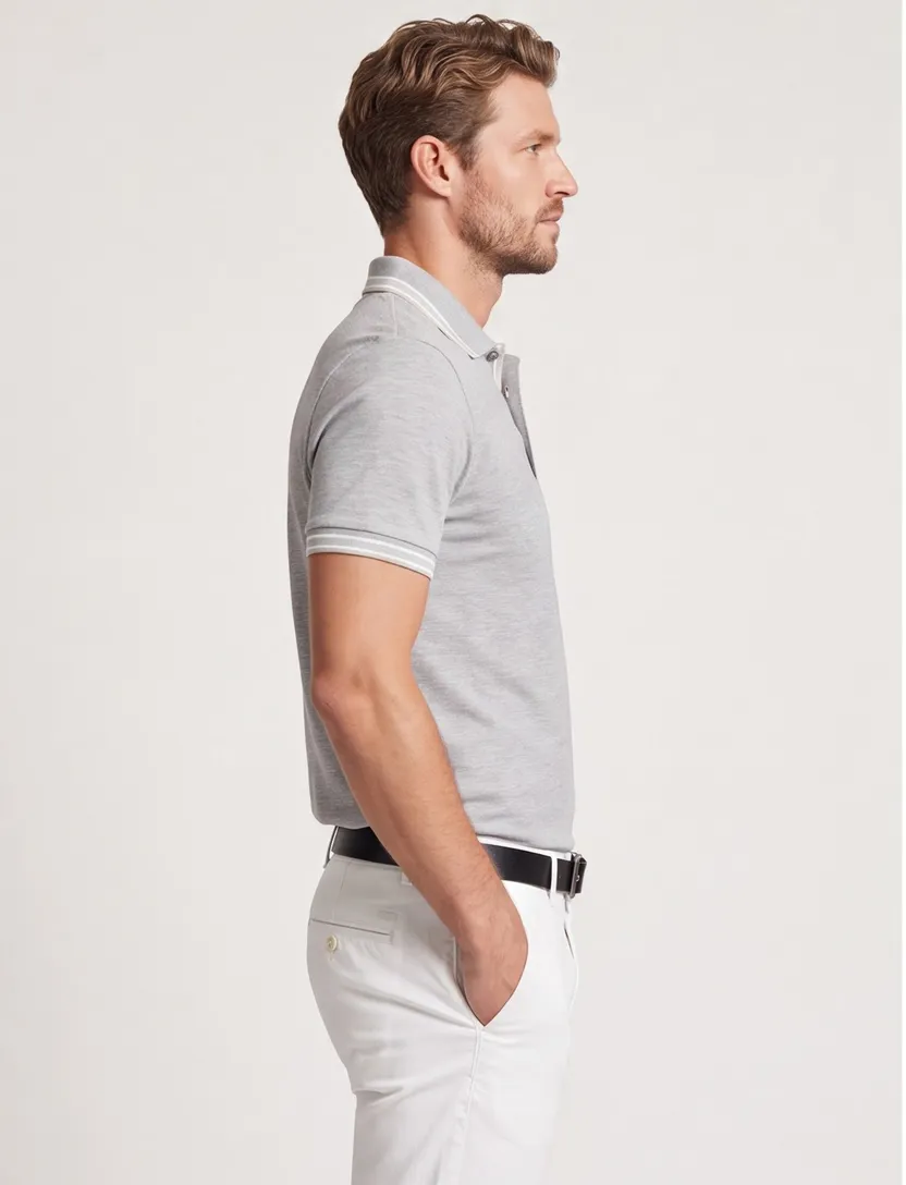 Poloshirt Boss Green paddy 3 knoops grijs pique