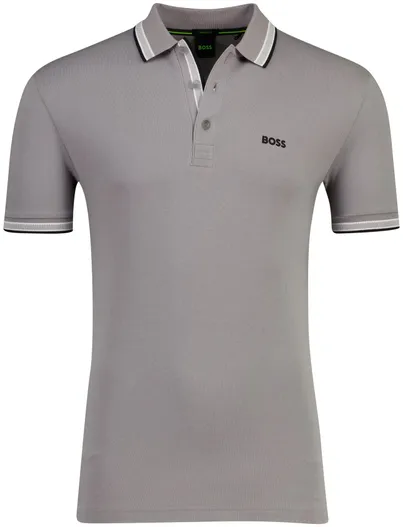 Hugo Boss Boss Green Paddy poloshirt grijs pique effen