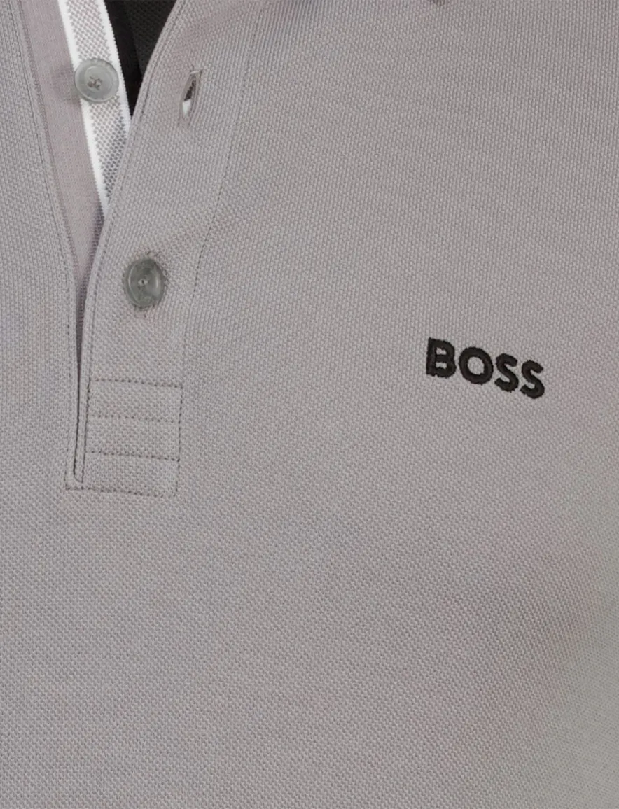 Boss green polo grijs katoen
