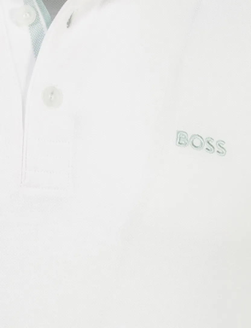 Poloshirt Boss Green paddy 3 knoops wit pique