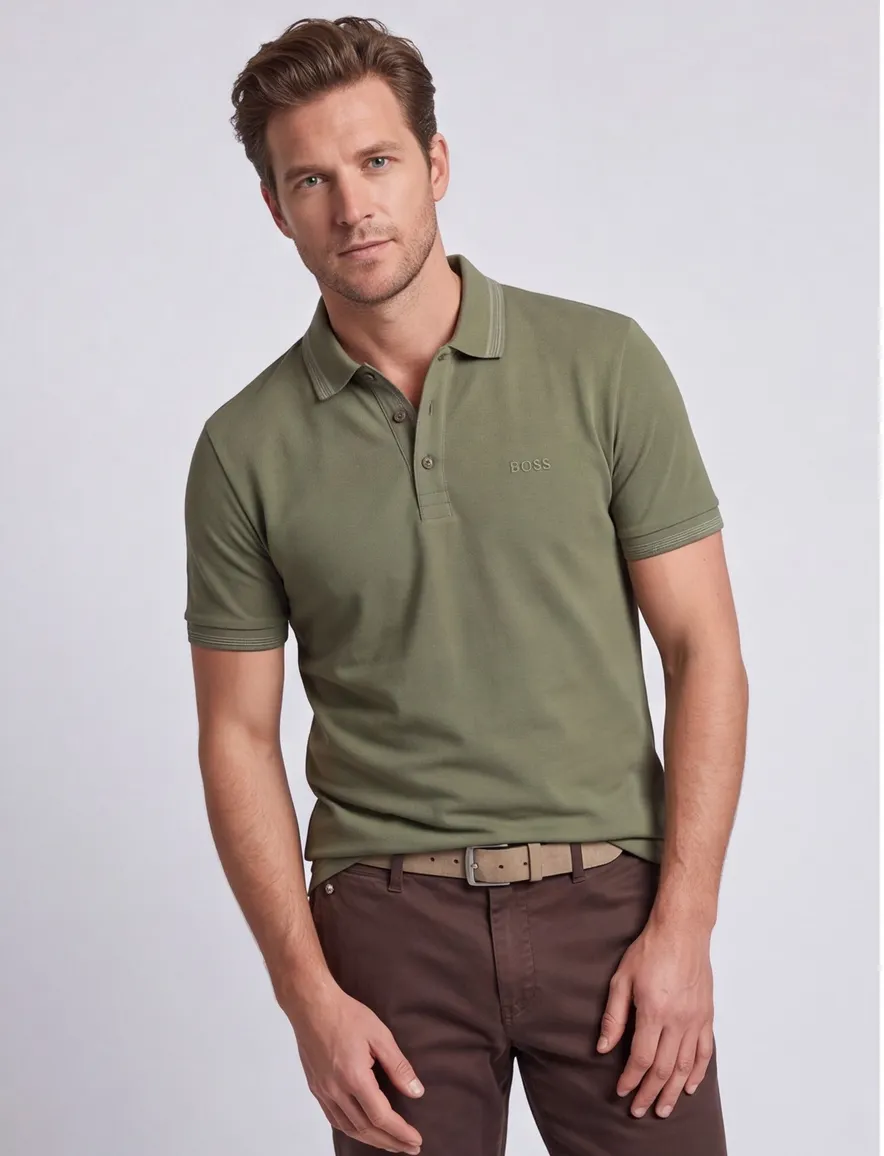 Boss Green Paddy polo regular fit pique groen