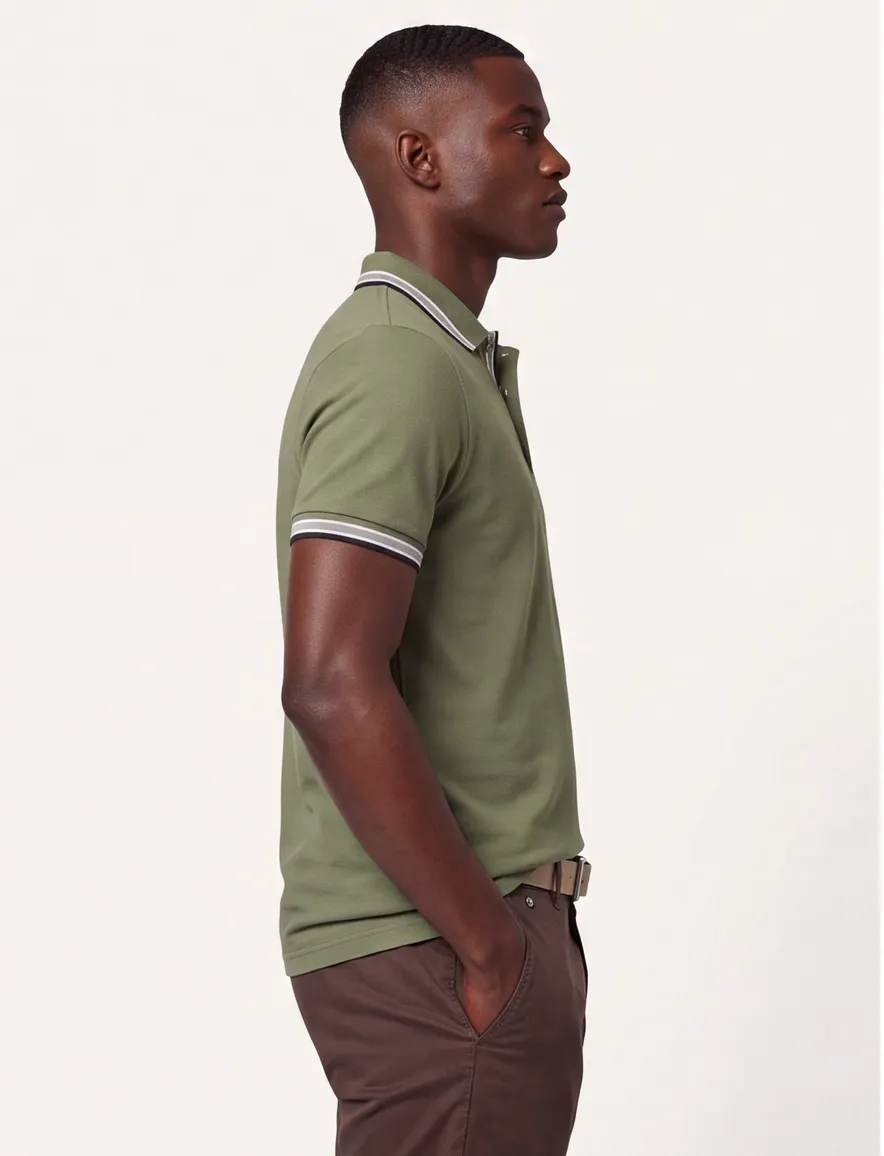 Boss Green Paddy poloshirt regular fit groen 3 knopen