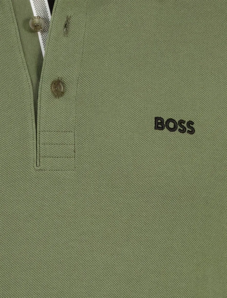 Boss Green Paddy regular fit polo groen 3 knopen