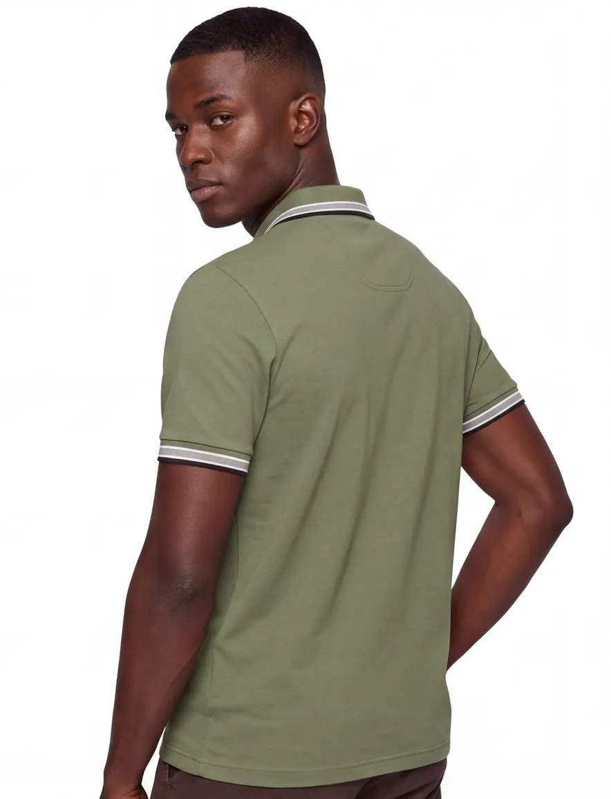 Boss Green Paddy poloshirt regular fit groen 3 knopen