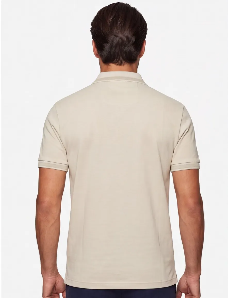 Boss Green Paddy polo regular fit beige 3 knoops