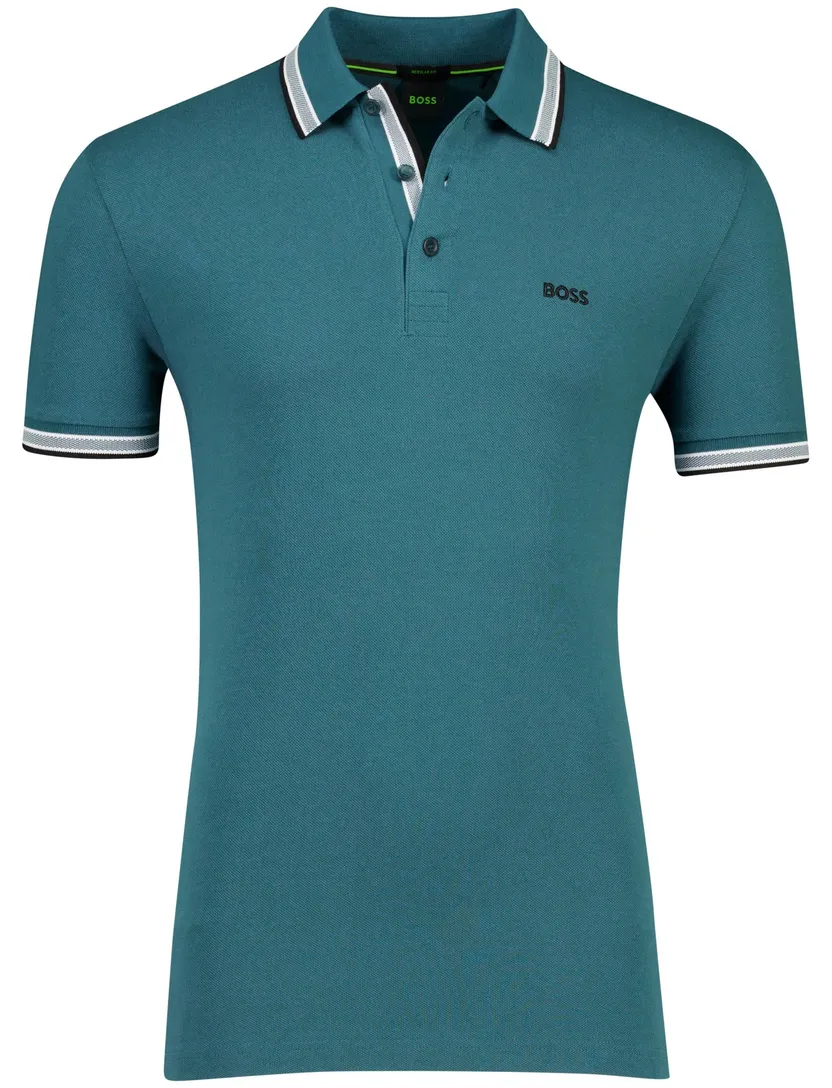 Polo Boss Green Paddy blauw 3 knopen