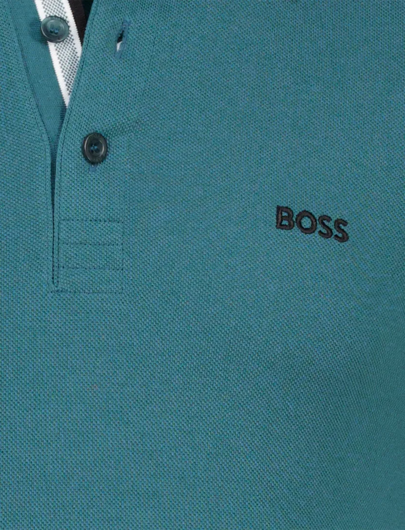 Polo Boss Green Paddy blauw 3 knopen