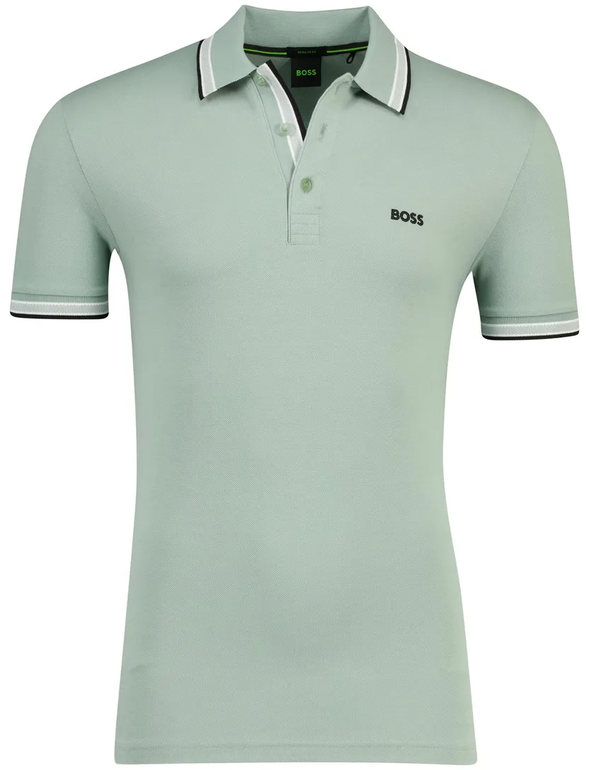 Poloshirt Boss Green paddy 3 knoops groen pique