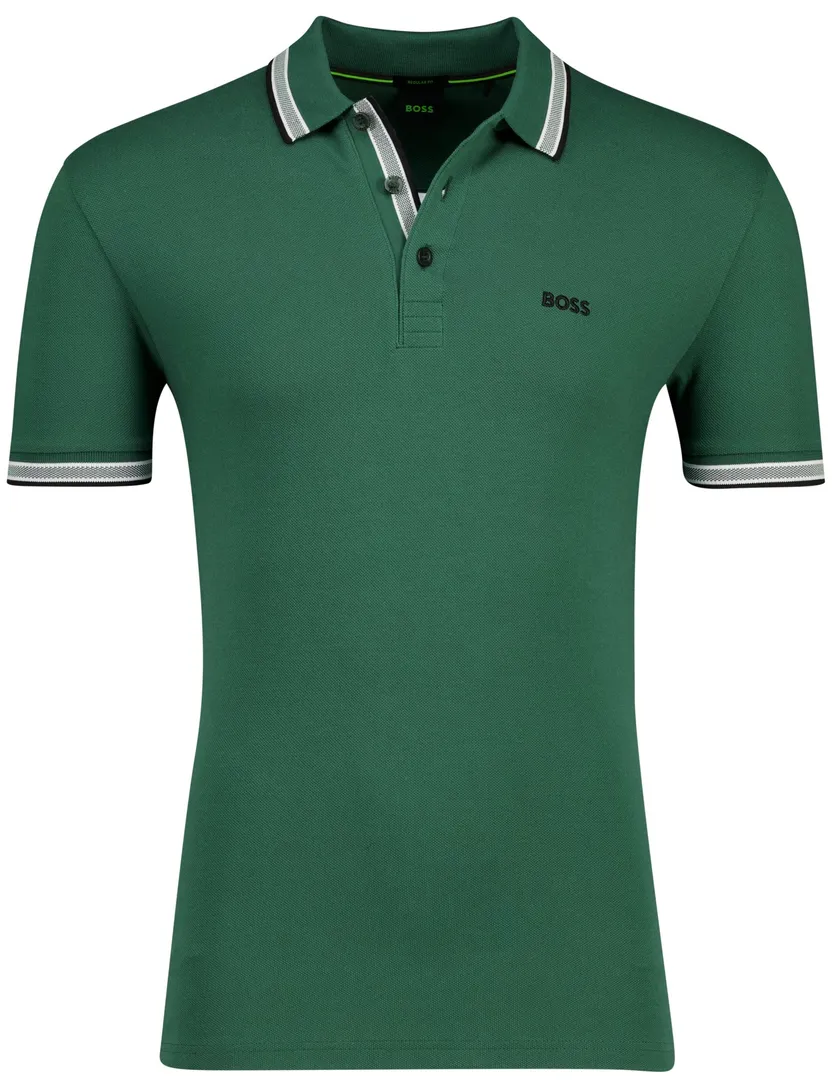 Polo Boss Green Paddy groen zwarte knoop