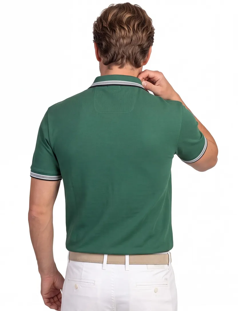 Polo Boss Green Paddy groen zwarte knoop