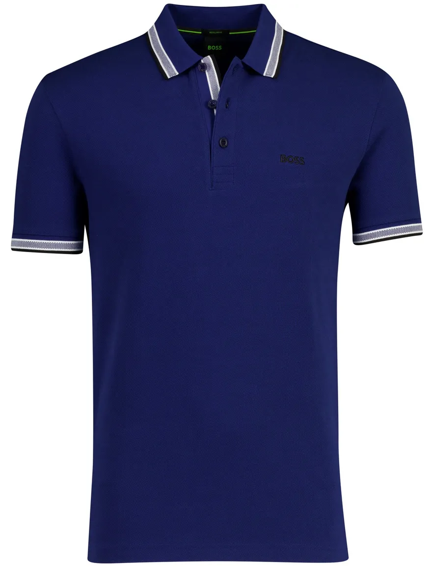 Boss Green Paddy regular fit polo donkerblauw logo