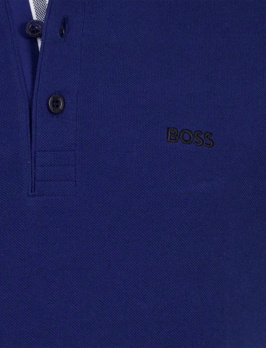 Boss Green Paddy regular fit polo donkerblauw logo