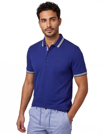 Hugo Boss Boss Green Paddy polo regular fit donkerblauw effen