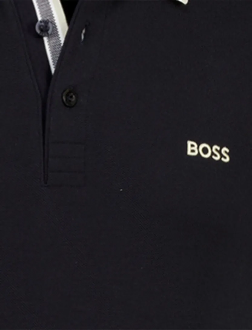 Polo Boss Green Paddy poloshirt zwart pique effen