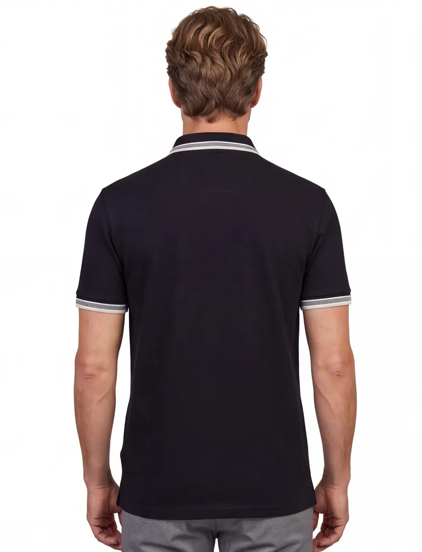 Polo Boss Green Paddy poloshirt zwart pique effen