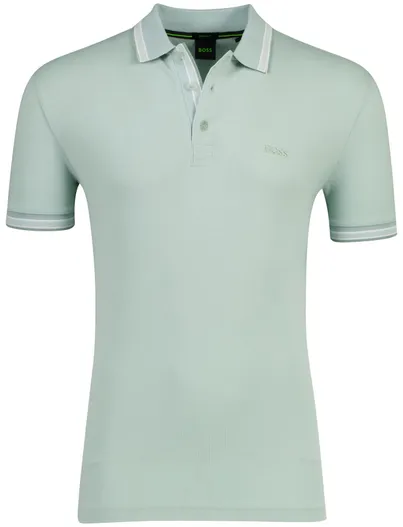 Hugo Boss Boss Green Paddy poloshirt groen met witte kraag