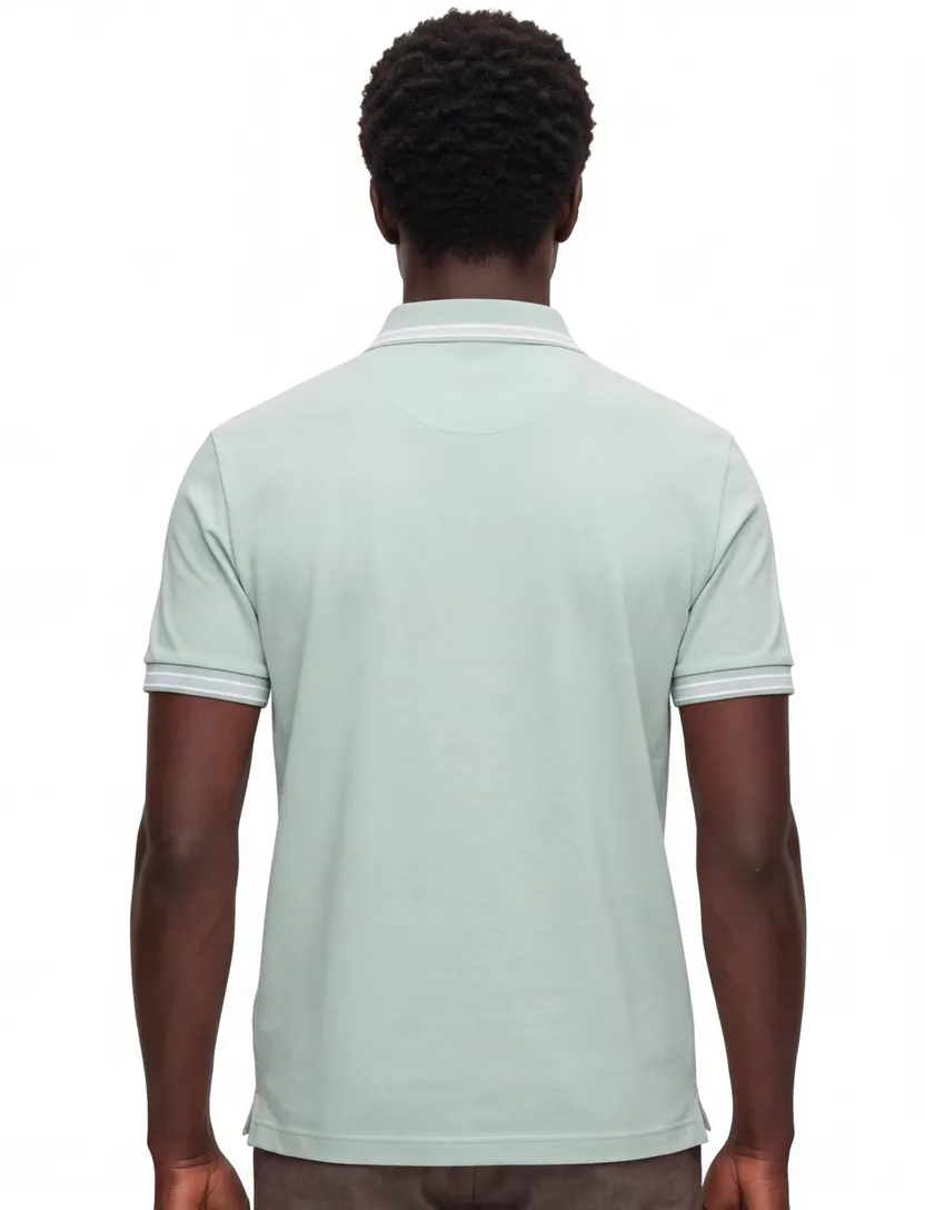 Polo Boss Green Paddy poloshirt groen met witte kraag