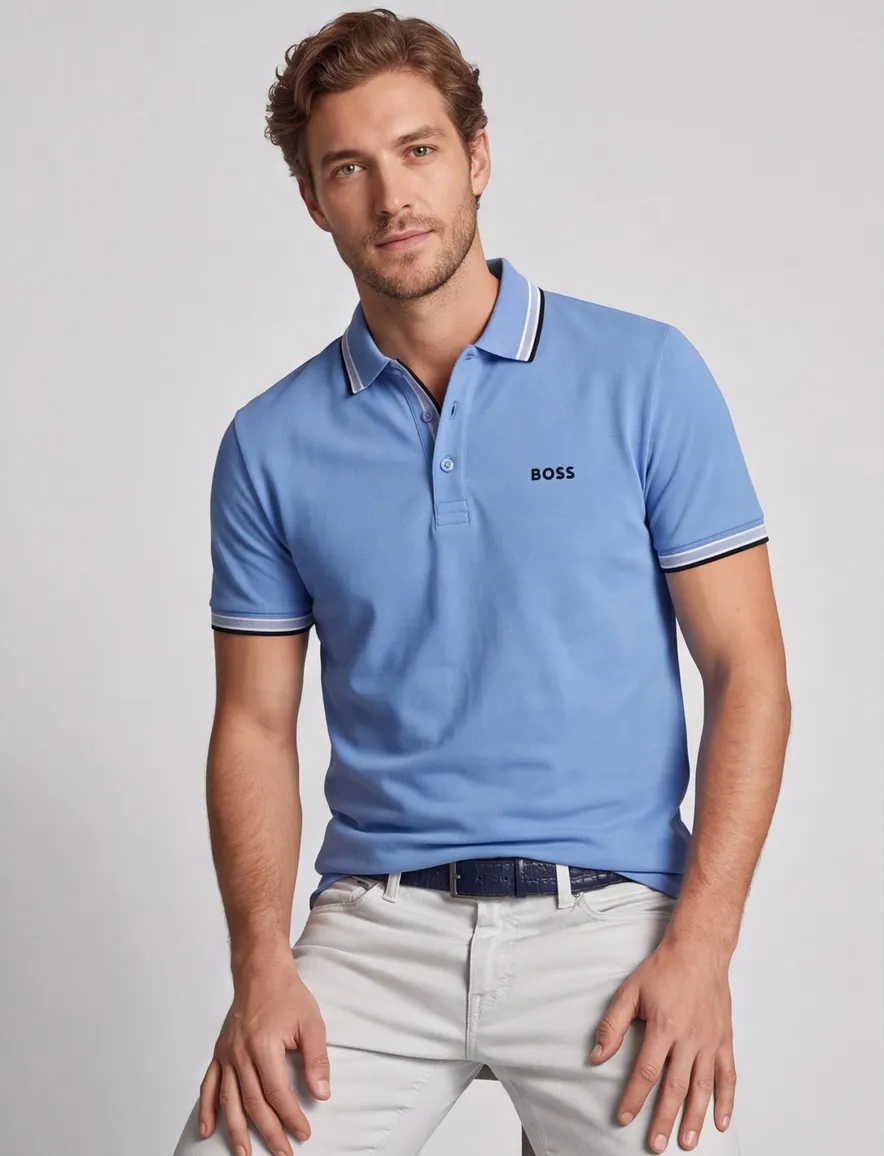 Boss Green Paddy polo regular fit blauw