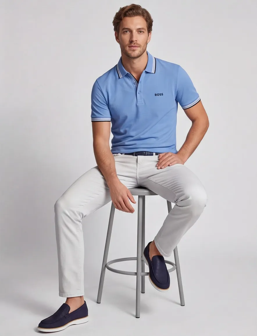 Boss Green Paddy polo regular fit blauw