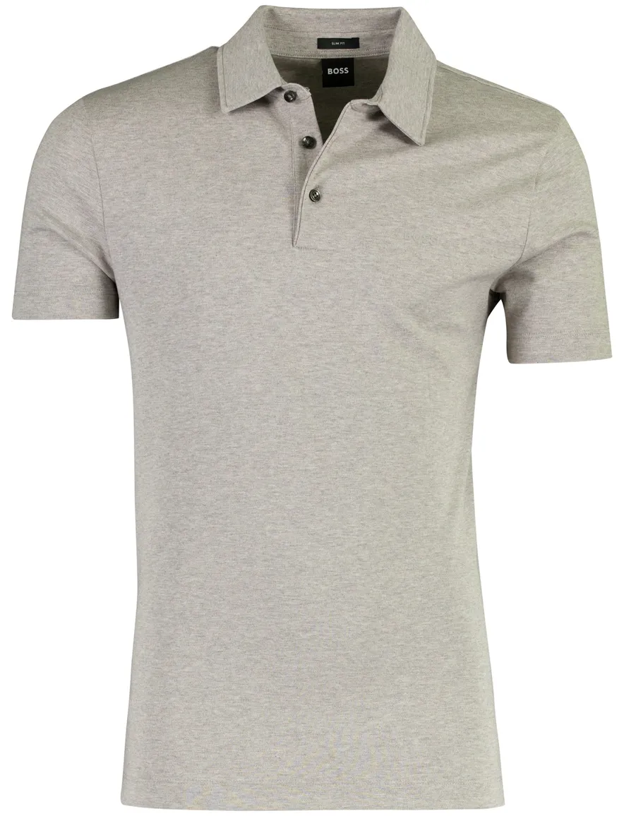 Poloshirt BOSS Black grijs katoen