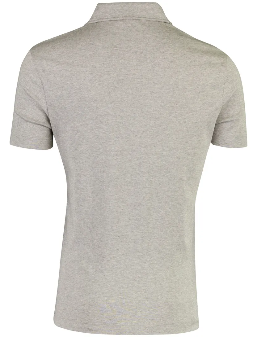BOSS Black poloshirt grijs katoen normale fit