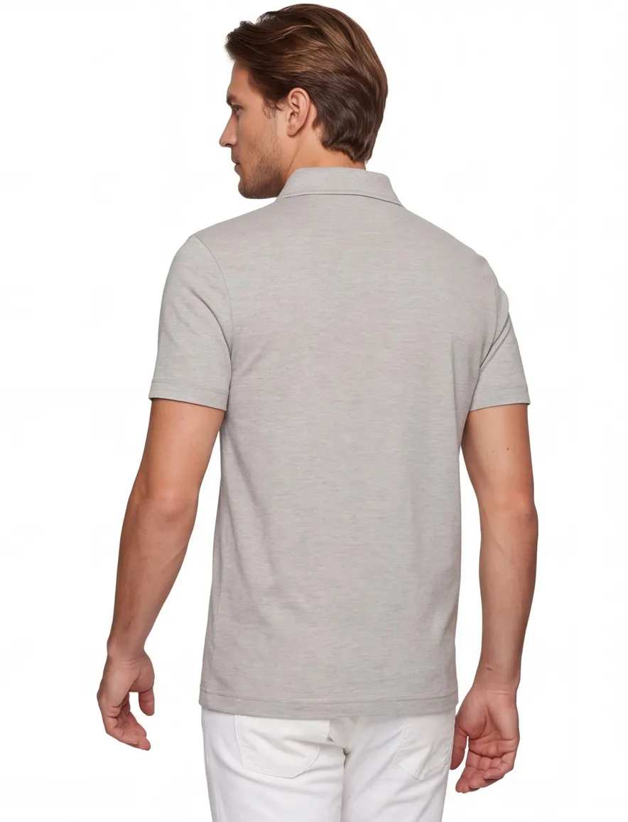 Poloshirt BOSS Black grijs katoen