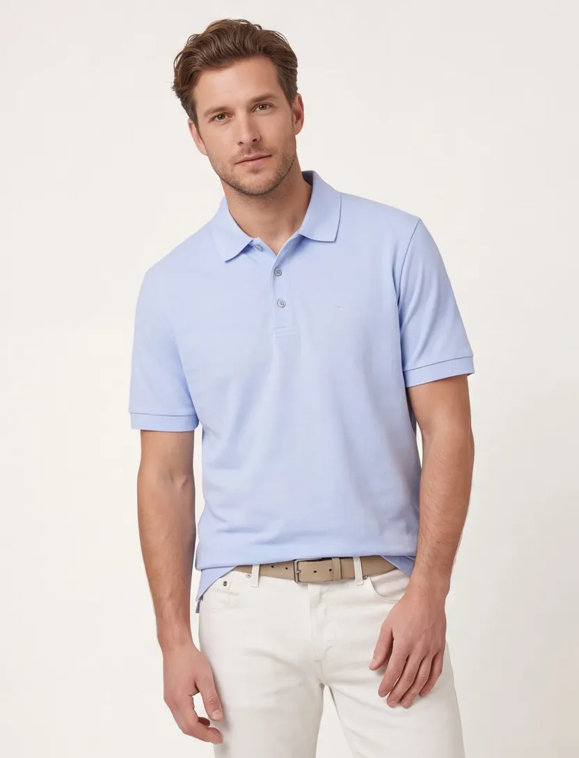 BOSS poloshirt lichtblauw slim fit