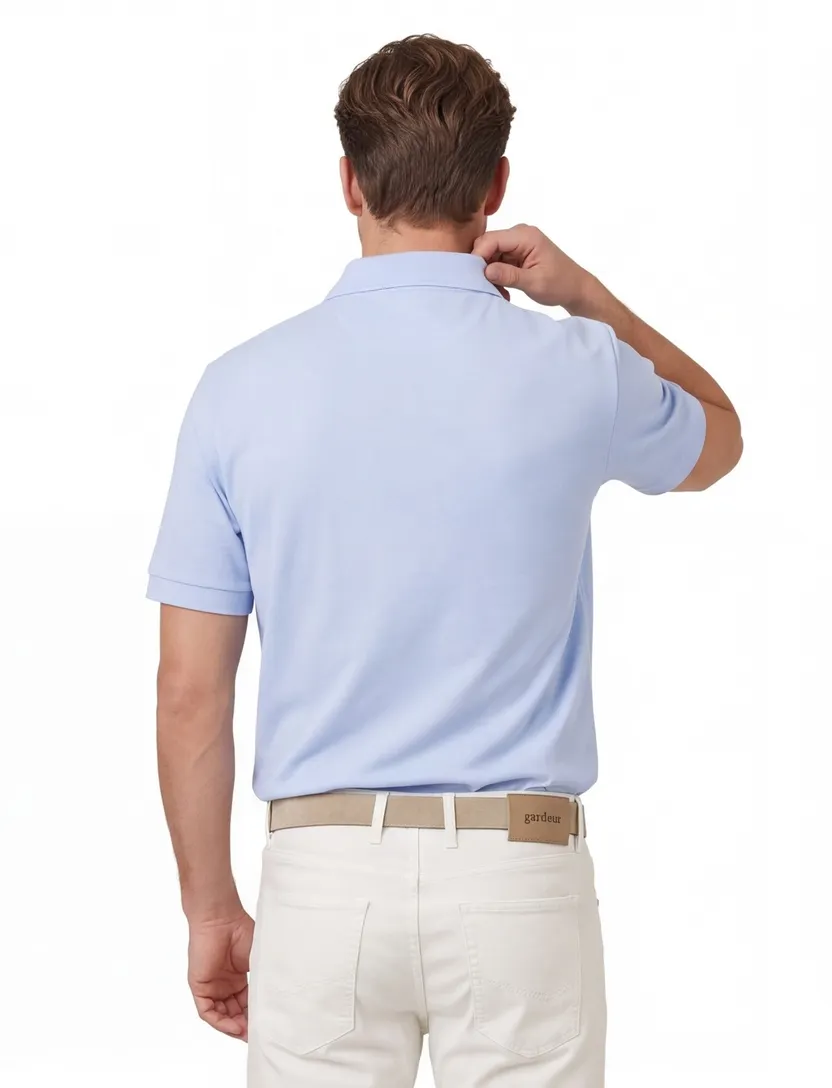 BOSS poloshirt lichtblauw slim fit