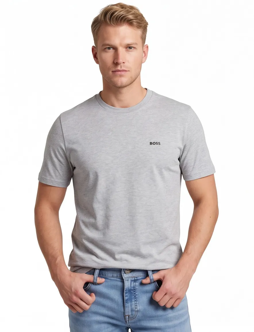 Boss Green tee t-shirt grijs logo katoen