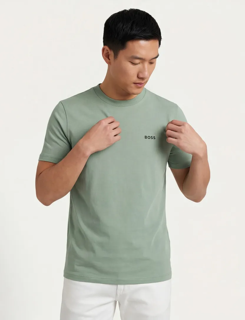 T-shirt Boss green tee groen ronde hals