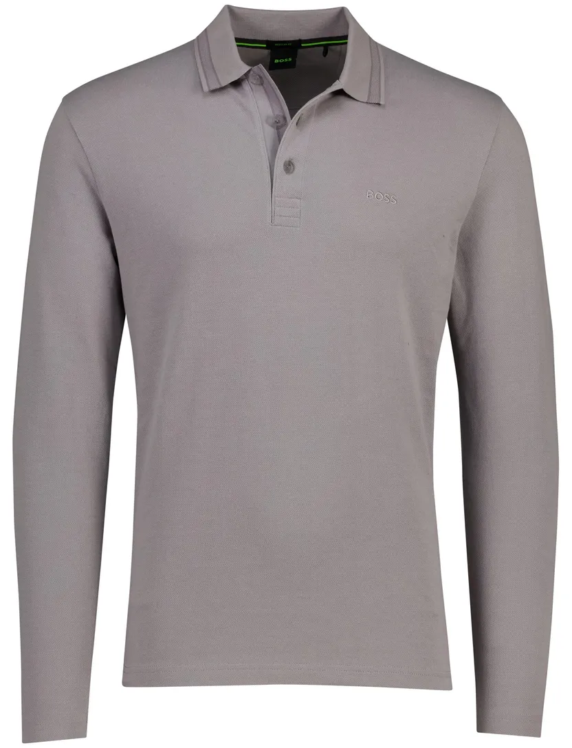 Grijs poloshirt Boss Green Plisy pique normale fit