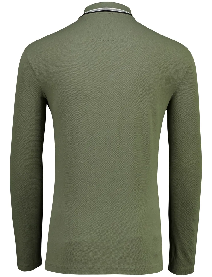 green poloshirt Boss Green Plisy 100% katoen pique lange mouw